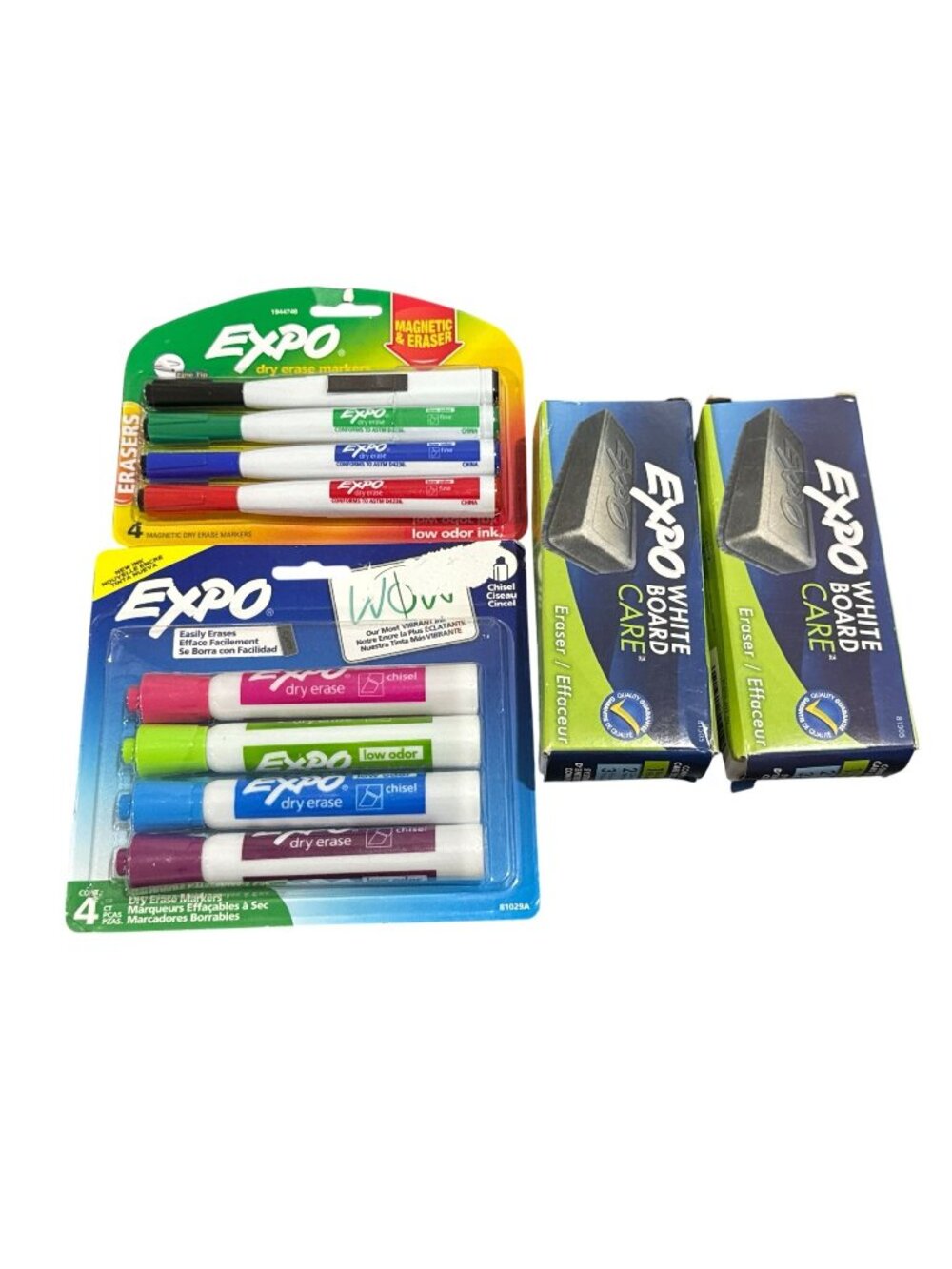 Expo Dry Erase Markers & Whiteboard Erasers Set Low Odor Ink Magnetic & Chisel T